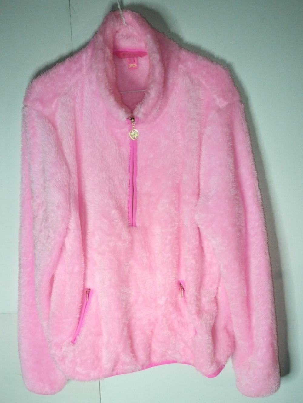 Lilly Pulitzer Skipper Sherpa Popover Mandevilla Pink Like New Size L